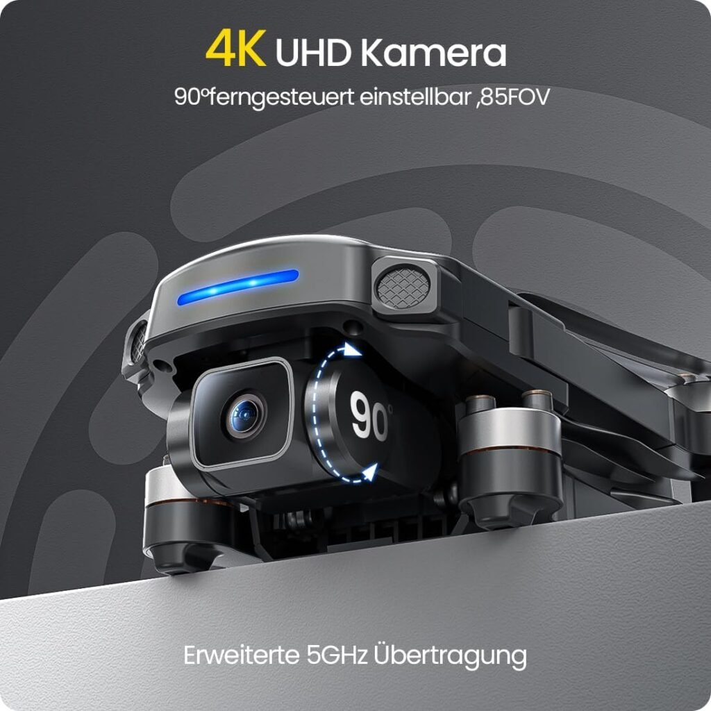 Holy Stone HS360S Drohne mit 4K Kamera und GPS, 5G WiFi Bildübertragung, 3KM Reichweite, Follow Me, Auto-Rückkehr, 20 Min Flugzeit, faltbar, unter 249g, für Anfänger & Erwachsene, C0