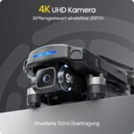 Holy Stone HS360S Drohne mit 4K Kamera und GPS, 5G WiFi Bildübertragung, 3KM Reichweite, Follow Me, Auto-Rückkehr, 20 Min Flugzeit, faltbar, unter 249g, für Anfänger & Erwachsene, C0
