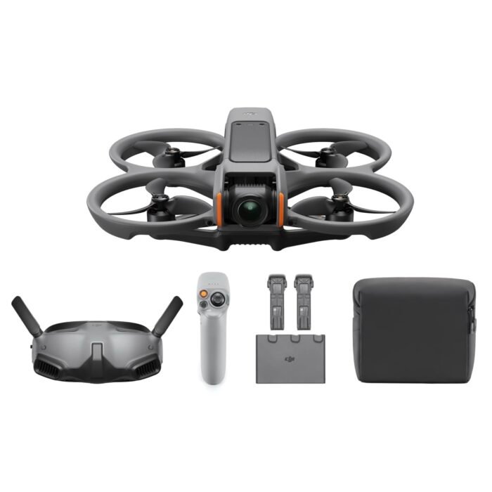 DJI Avata 2 Fly More Combo (3 Akkus), FPV-Drohne mit 4K-Kamera, 69 Minuten max. Flugzeit, Akrobatik auf Tastendruck, Kameradrohne mit Goggles 3 und RC Motion 3, mit Propellerschutz