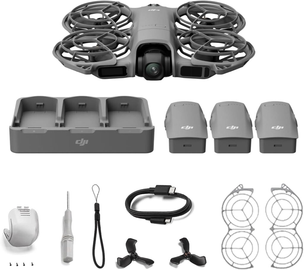 DJI Neo 2 Fly More Combo mit Zubehör (nur Drohne), 4K-Drohne für Einsteiger, Start und Landung auf der Handfläche, Gestensteuerung, ActiveTrack, Omnidirektionale Hinderniserkennung (Neo 2 Combo)