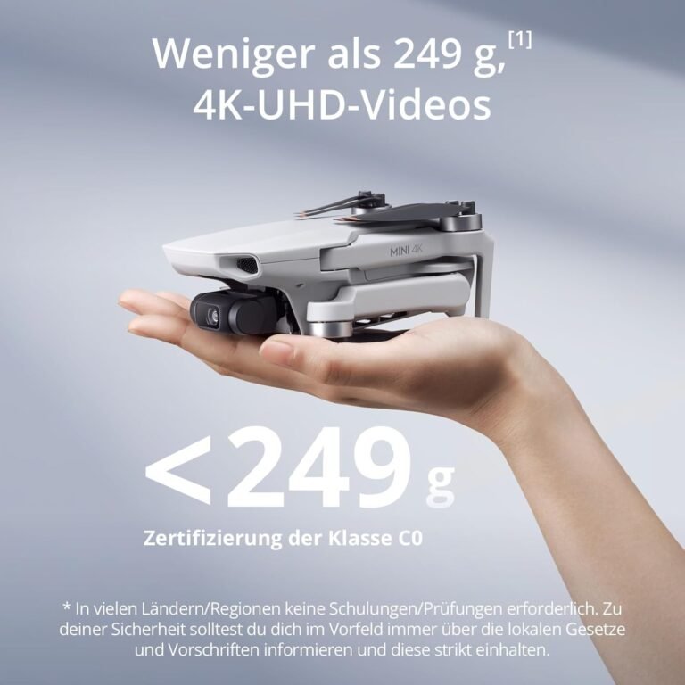 DJI Mini 4K, Drohne mit 4k UHD Kamera für Erwachsene, unter 249 g, 3-Achsen Gimbal Stabilisierung, 10 km Videoübertragung, autom. Rückkehr (Mini 4K Camera Drone)