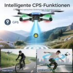 G10 GPS Drohne mit kamera EIS 4K Erwachsene (Bildschirmfernsteuerung), 5G Faltbare Drone mit Bürstenloser Motor, GPS Auto Rückkehr, 2 Akkus für 45 min Flugzeit, unter 249g, Klasse-C0