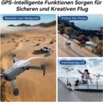 B16 GPS Drohne mit Kamera 4K für Erwachsene, Bürstenloser Motor, 5G FPV RC- Quadrocopter mit Auto Rückkehr & Auto Folgen, Flugzeit 50 Minuten, C0 Faltbar Drohne für Anfänger, unter 249g