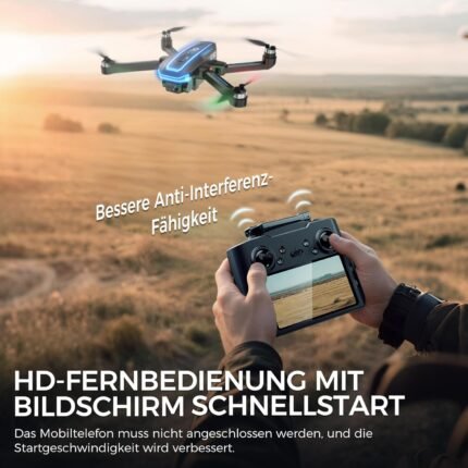 G10 GPS Drohne mit kamera EIS 4K Erwachsene (Bildschirmfernsteuerung), 5G Faltbare Drone mit Bürstenloser Motor, GPS Auto Rückkehr, 2 Akkus für 45 min Flugzeit, unter 249g, Klasse-C0
