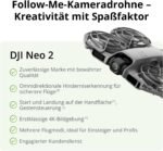 DJI Neo 2 Fly More Combo mit Zubehör (nur Drohne), 4K-Drohne für Einsteiger, Start und Landung auf der Handfläche, Gestensteuerung, ActiveTrack, Omnidirektionale Hinderniserkennung (Neo 2 Combo)
