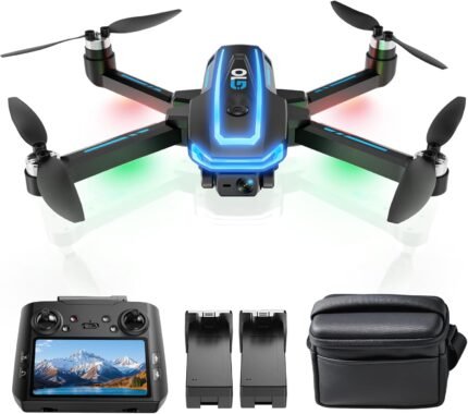 G10 GPS Drohne mit kamera EIS 4K Erwachsene (Bildschirmfernsteuerung), 5G Faltbare Drone mit Bürstenloser Motor, GPS Auto Rückkehr, 2 Akkus für 45 min Flugzeit, unter 249g, Klasse-C0