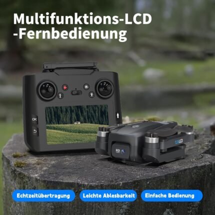TL16LCD Drohne mit Kamera 4K, FPV Drohne mit LCD Fernbedienung für Anfänger Automatische Rückkehr Follow Me 5G Echtzeitübertragung GPS Drohnen RC Faltbare Drone für Erwachsene