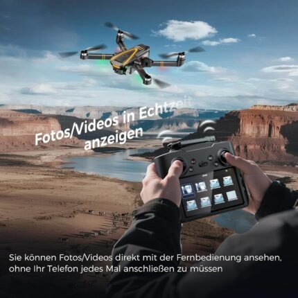 GPS Drohne mit kamera 4K für Erwachsene und Kinder (Bildschirmfernsteuerung)Drone die dir folgt,Zwei Intelligente Akkus,2 Stück Batterien Lange Flugzeit,Auto Rückkehr,Bürstenloser Motor,Unter 249g,C0