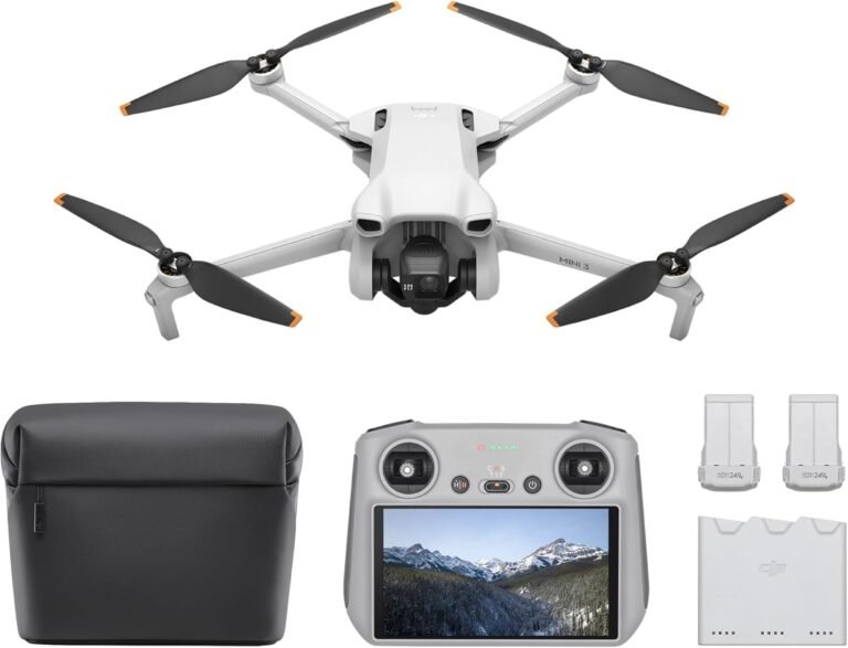 DJI Mini 3 Fly More Combo (DJI RC) – Ultraleichte, Faltbare Mini Drohne mit Kamera 4K HDR, Bis zu 114 Min Flugzeit (3 Akkus), Vertikalaufnahmen, 3-Achsen-Gimbal, 10 km HD-Übertragung, C0