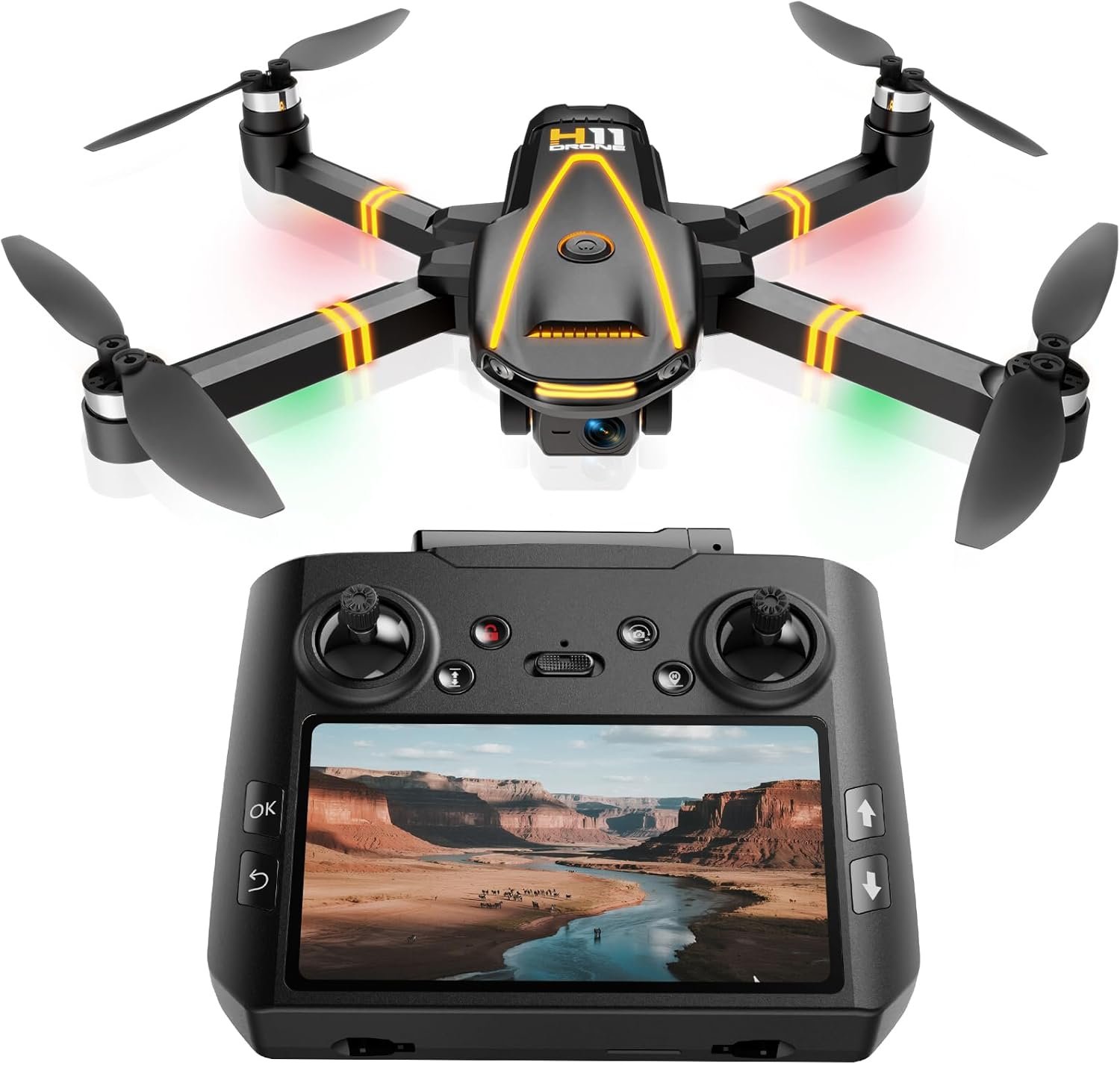 71wkiZNyaKL._AC_SL1500 GPS Drohne mit kamera 4K für Erwachsene und Kinder (Bildschirmfernsteuerung)Drone die dir folgt,Zwei Intelligente Akkus,2 Stück Batterien Lange Flugzeit,Auto Rückkehr,Bürstenloser Motor,Unter 249g,C0