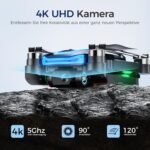G10 GPS Drohne mit kamera EIS 4K Erwachsene (Bildschirmfernsteuerung), 5G Faltbare Drone mit Bürstenloser Motor, GPS Auto Rückkehr, 2 Akkus für 45 min Flugzeit, unter 249g, Klasse-C0