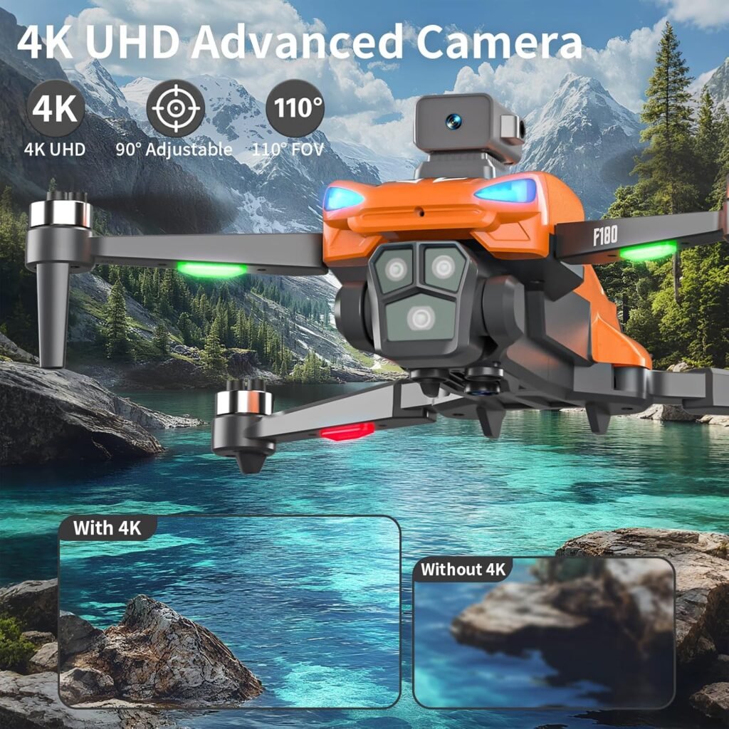 GPS Drohne mit 4K-Kamera, Automatischer Hindernisvermeidung, 90° verstellbarem Objektiv, Flugwegsteuerung, langer Flugzeit mit 4,5-Zoll-Fernbedienungsdisplay für Anfänger, Kinder und Erwachsene