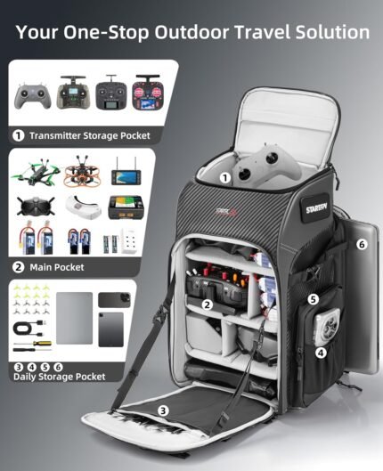 FPV Drohnen Rucksack-Professionelle Wasserdichte Umhängetasche für FPV Racing Quadcopter/FPV-Brille/DJI Avata/FPV Zubehör,40L DIY Kameratasche