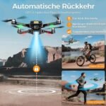 GPS Drohne mit kamera 4K für Erwachsene und Kinder (Bildschirmfernsteuerung)Drone die dir folgt,Zwei Intelligente Akkus,2 Stück Batterien Lange Flugzeit,Auto Rückkehr,Bürstenloser Motor,Unter 249g,C0